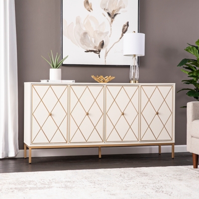 Southern Enterprises Furniture Avalos Sideboard Cabinet, Cream/Gold