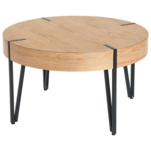 Storied Home Round Coffee Table, Brown