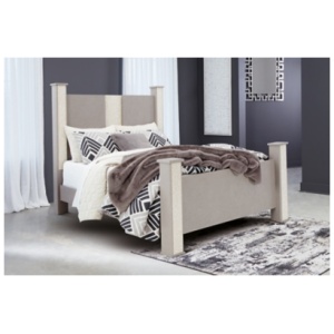 Surancha Queen Poster Bed, Gray