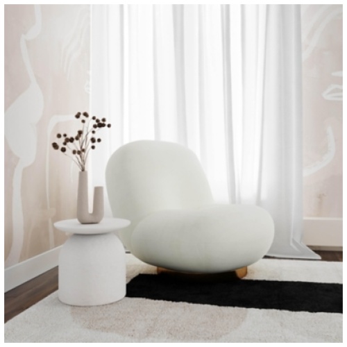 TOV Furniture Aloe Side Table, White