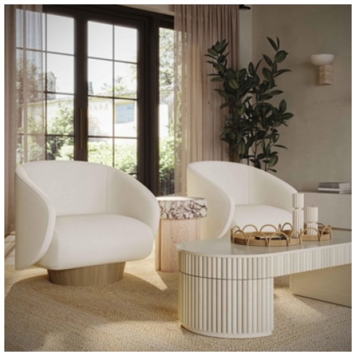 TOV Furniture Bella Coffee Table, Cream