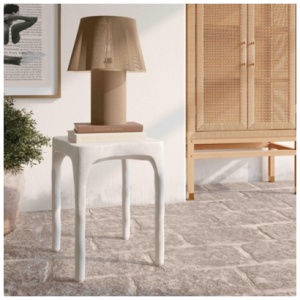 TOV Furniture Skully Side Table, Cream