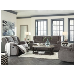 Tulen Manual Reclining Sofa, Loveseat and Recliner Set, Gray