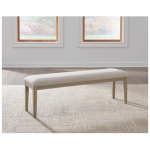 Vallardia 56" Upholstered Dining Bench, Light Grayish Brown