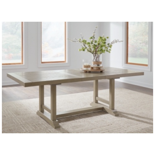 Vallardia Extendable Dining Table, Light Grayish Brown, Wood