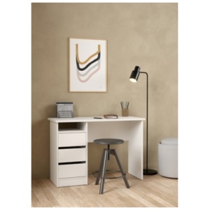 Wes Writing Desk with 3 Storage Drawers, White
