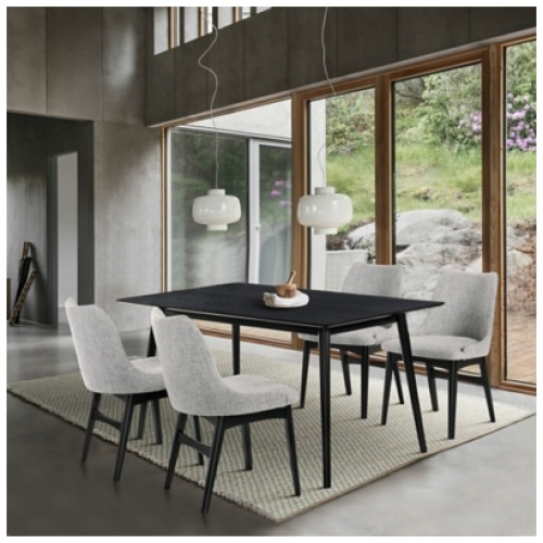 Westmont and Azalea Dining Table and 4 Chairs Set, Gray/Black