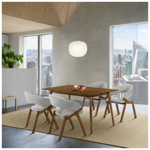 Westmont and Talulah Dining Table and 4 Chairs Set, Gray/Walnut