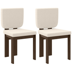 Wooden Dining Chair Set of 2 with Rubber Wood Leg for Home Office Living Room-Brown