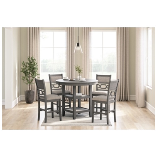 Wrenning Counter Height Dining Table and 4 Barstools, Gray