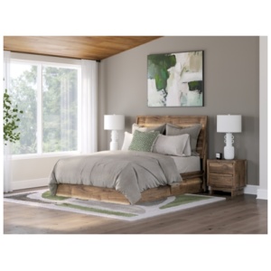 Zadilyn Queen Panel Bed with Storage, Brown