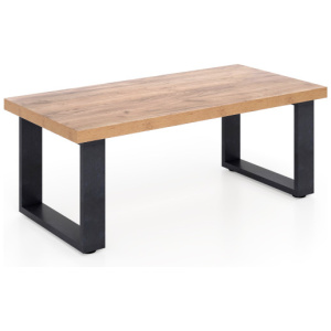 47 inch Farmhouse Style Rustic Coffee Table with Thickened Tabletop and Natural Wood Texture-Oak