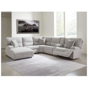 Acklen Place Next-Gen Nuvella™ Performance Fabric Dual Power Reclining Modular Sectional with Chaise, Pewter