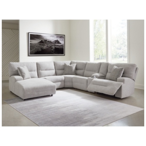 Acklen Place Next-Gen Nuvella™ Performance Fabric Dual Power Reclining Modular Sectional with Chaise, Pewter