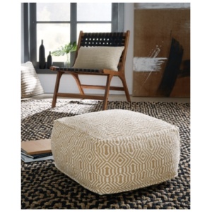 Adamont Pouf, Tan/Ivory