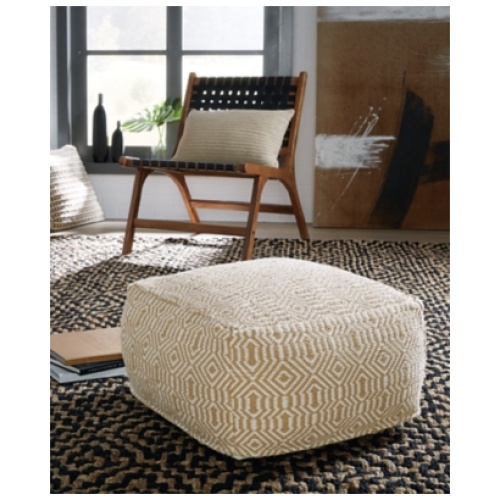 Adamont Pouf, Tan/Ivory
