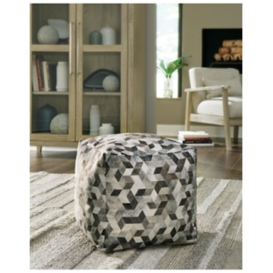 Albermarle Pouf, Gray/Brown
