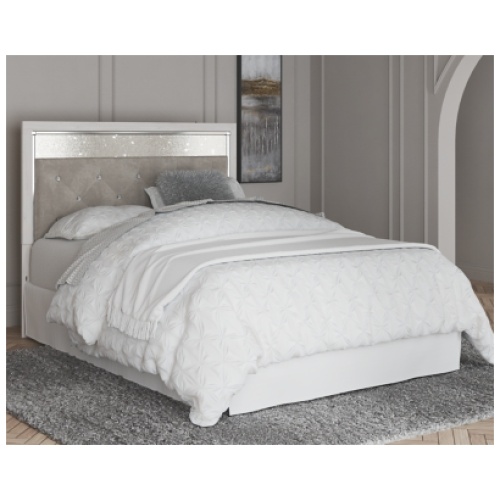 Altyra Queen Upholstered Panel Headboard, White