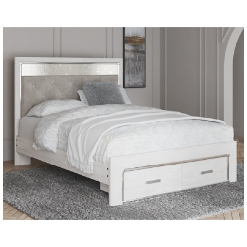 Altyra Queen Upholstered Storage Bed, White