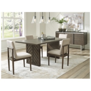 Arkenton Dining Table and 4 Chairs, Grayish Brown