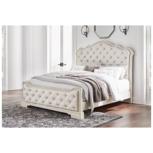 Arlendyne California King Upholstered Bed, Antique White