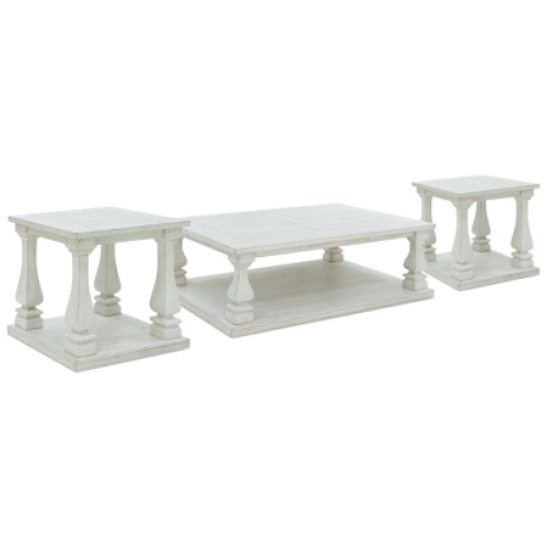 Arlendyne Coffee Table with 2 End Tables, Antique White