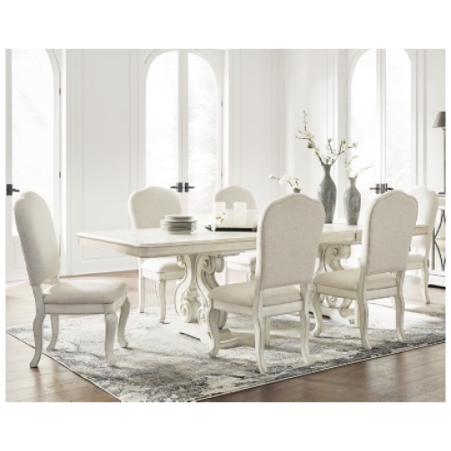Arlendyne Dining Table and 6 Chairs, Antique White