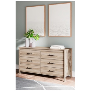Battelle 6 Drawer Dresser, Tan