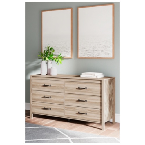Battelle 6 Drawer Dresser, Tan