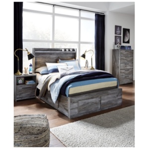 Baystorm Full Panel Bed with 4 Storage Drawers, Gray