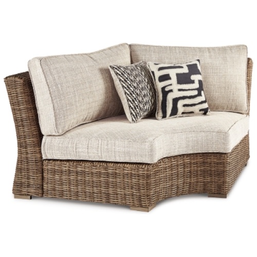 Beachcroft Outdoor Curved Corner Chair, Beige