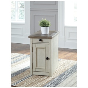 Bolanburg Chairside End Table with USB Charging, Two-tone