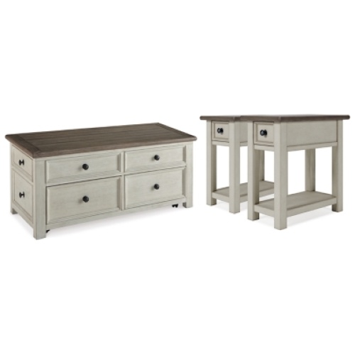 Bolanburg Coffee Table with 2 End Tables, Two-tone
