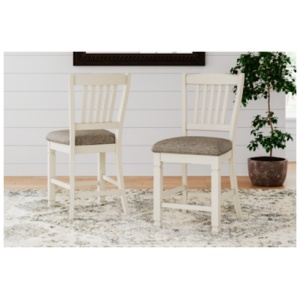 Bolanburg Counter Height Rake Back Upholstered Bar Stool, Two-tone