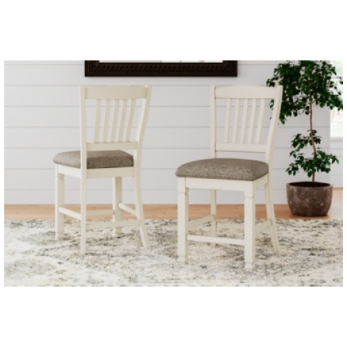 Bolanburg Counter Height Rake Back Upholstered Bar Stool, Two-tone