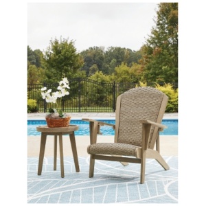 Bradstreet Bay Outdoor Adirondack Chair and End Table, Beige