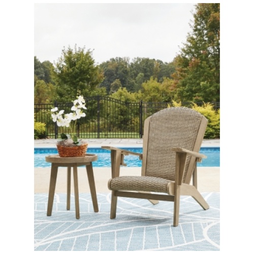 Bradstreet Bay Outdoor Adirondack Chair and End Table, Beige