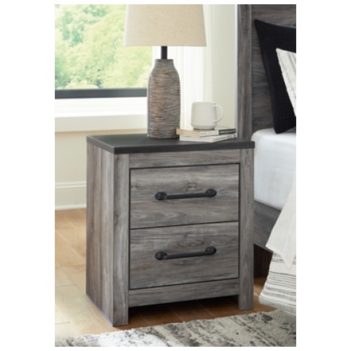 Bronyan 22" 2 Drawer Nightstand, Dark Gray