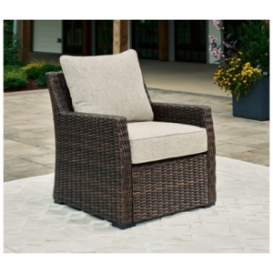 Brook Ranch Outdoor Lounge Chair with Cushion, Brown