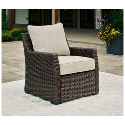 Brook Ranch Outdoor Lounge Chair with Cushion, Brown
