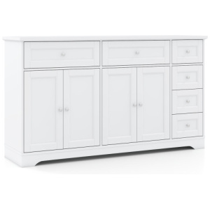 Buffet Sideboard 59" Modern Coffee Bar Station Console Table-White