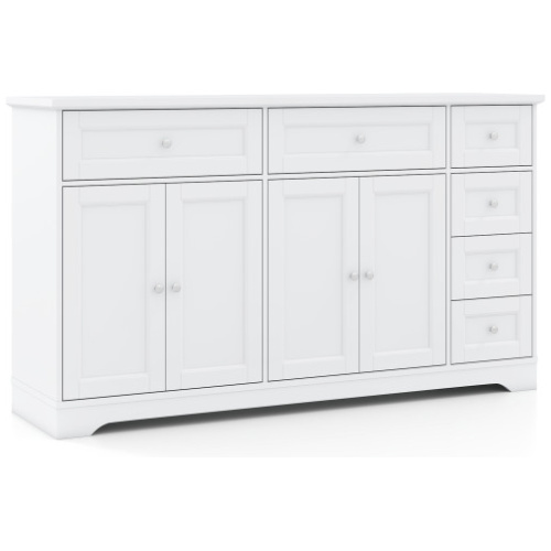 Buffet Sideboard 59" Modern Coffee Bar Station Console Table-White