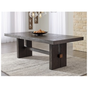 Burkhaus 72"-90" Extendable Dining Table, Dark Brown, Wood