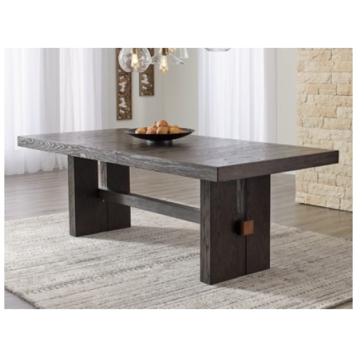 Burkhaus 72"-90" Extendable Dining Table, Dark Brown, Wood