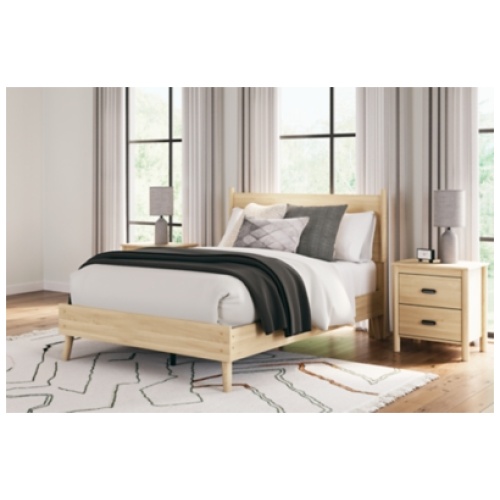 Cabinella Full Platform Panel Bed, Tan