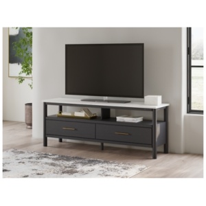 Cadmori 72" TV Stand, Black/White