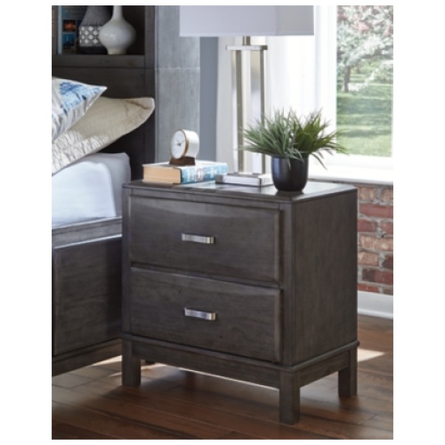 Caitbrook 26" 2 Drawer Nightstand, Gray