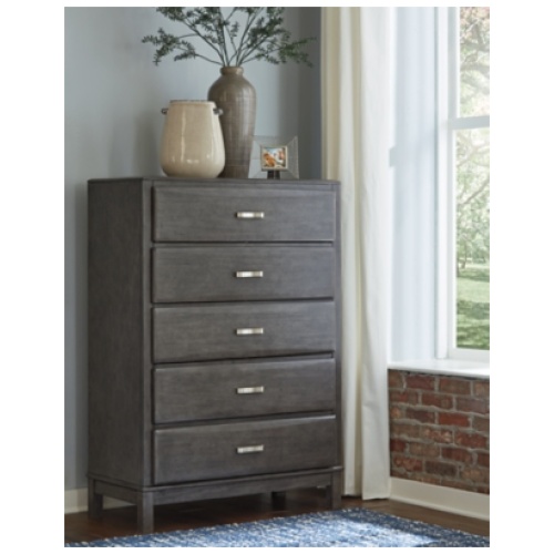 Caitbrook 5 Drawer Chest of Drawers, Gray