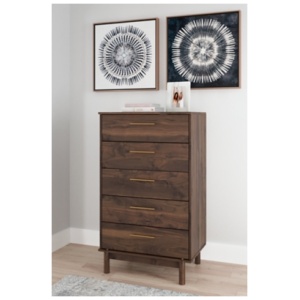 Calverson 30" 5 Drawer Chest of Drawers, Mocha