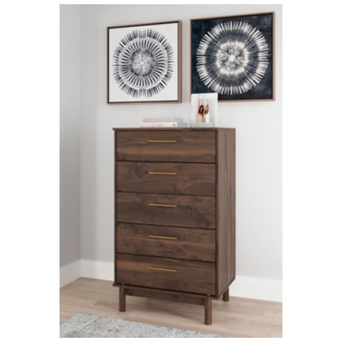 Calverson 30" 5 Drawer Chest of Drawers, Mocha